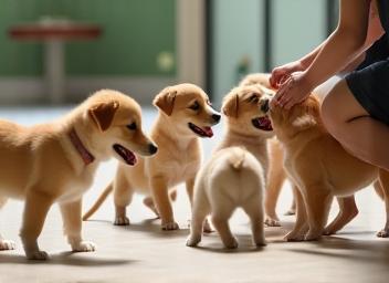 Chiots en classe de socialisation à Paris